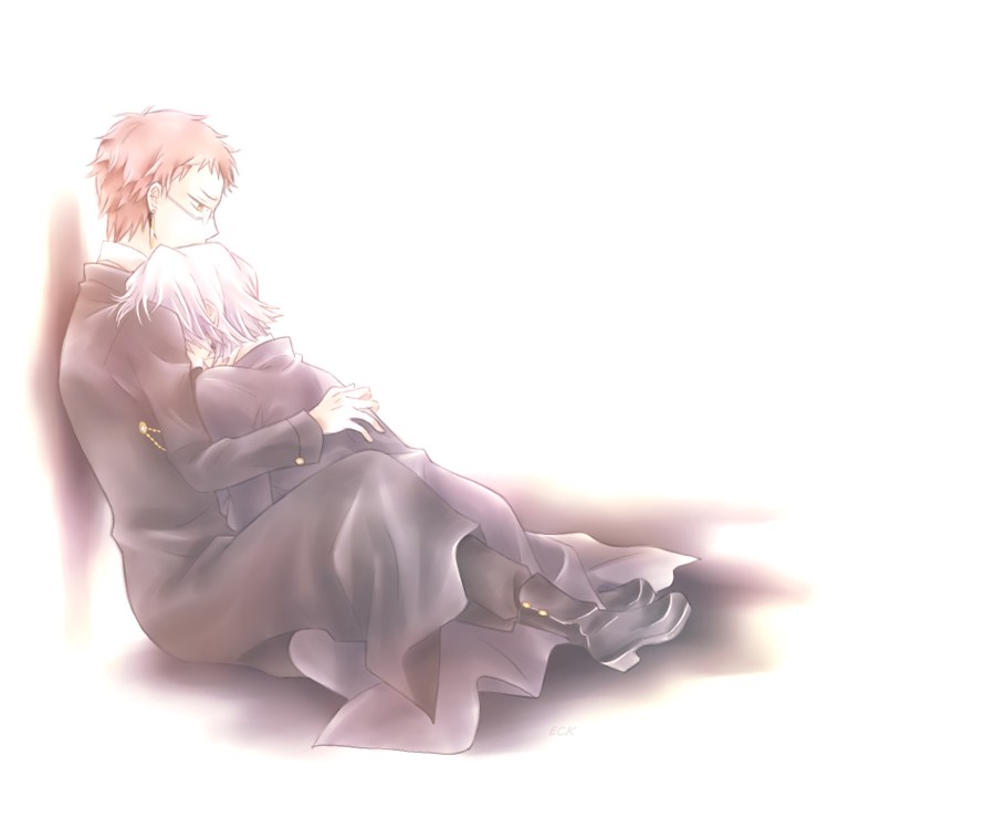 anime couple hugging