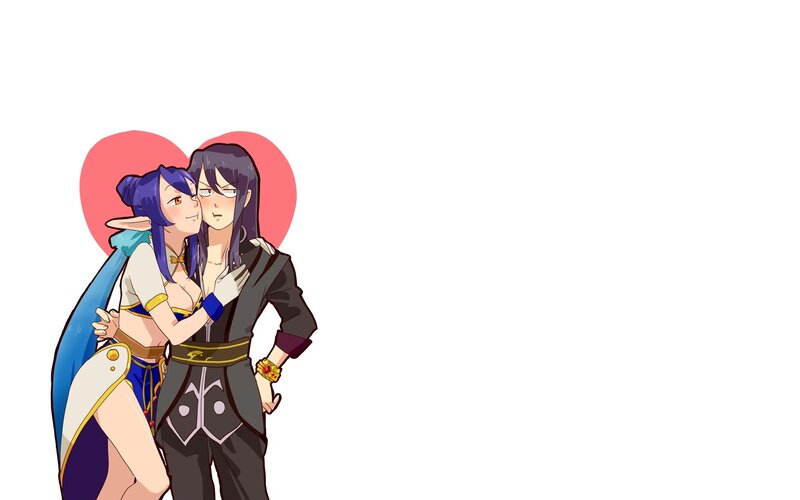 anime couple hugging
