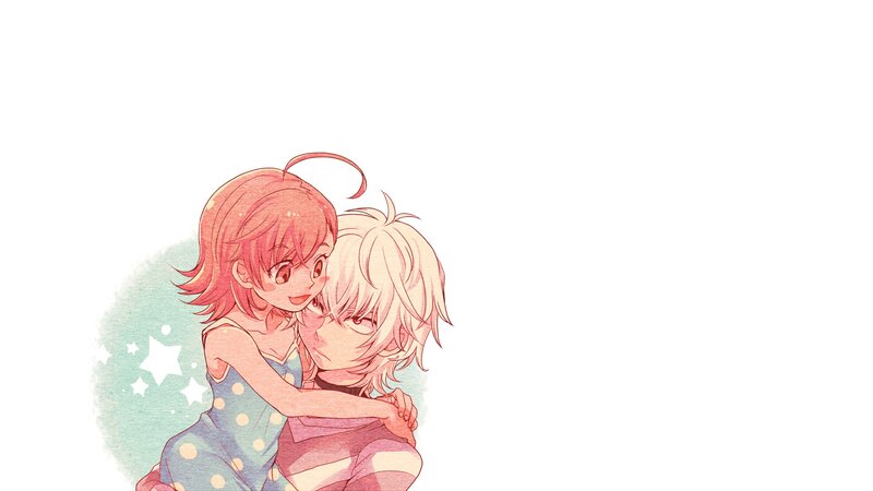 anime couple hugging