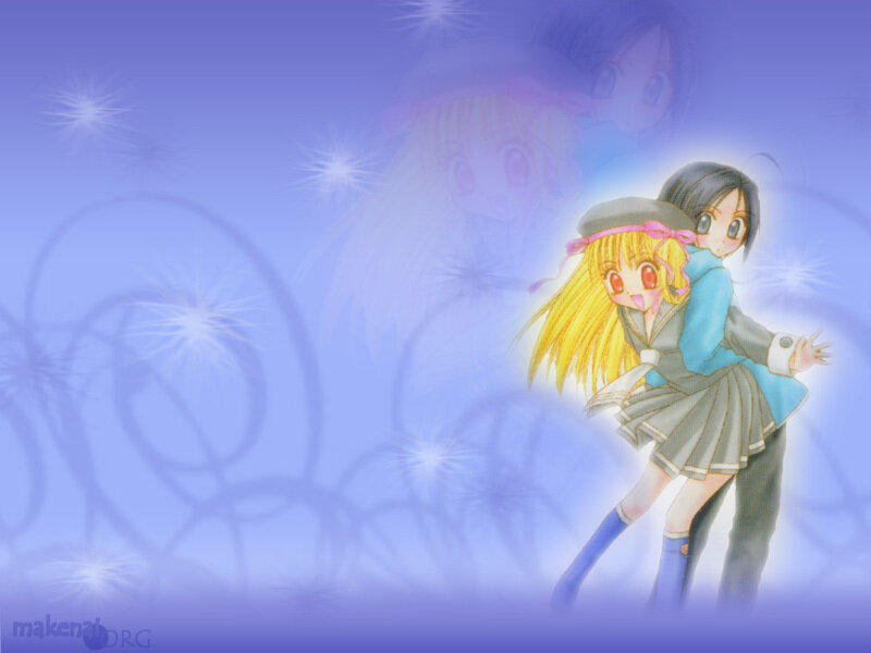 Anime Couple Hugging — Blue