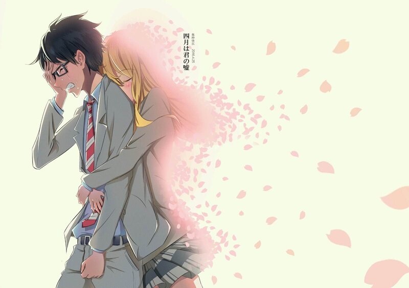 Anime Couple Hugging — Pink, Sentimental