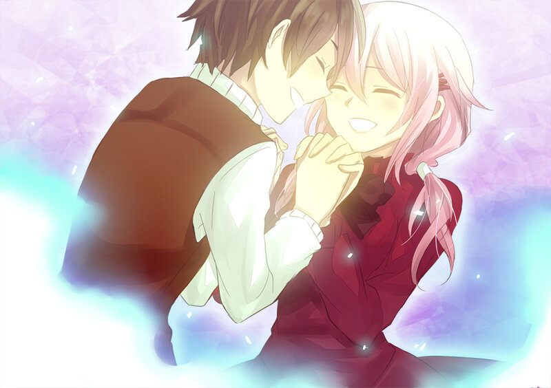 Anime Couple Hugging — Purple, Romantic, Hug