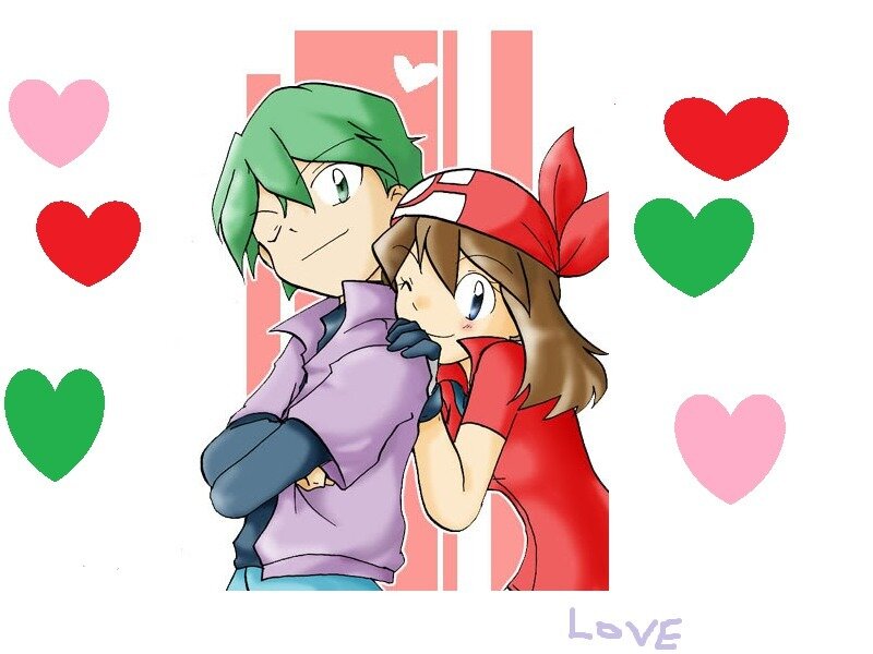 Anime Couple Hugging — Red