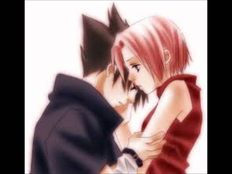 Anime Couple Hugging — White, Intimate