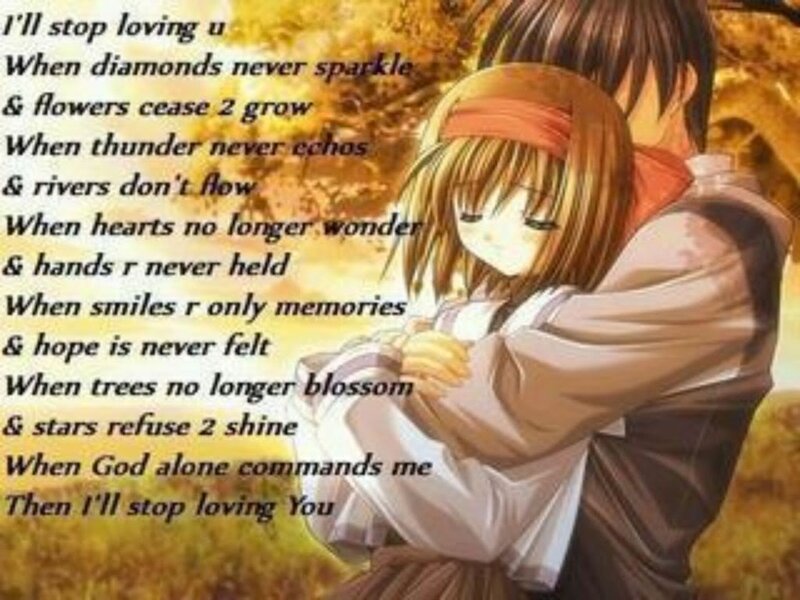 Anime Couple Hugging — Yellow, Sentimental