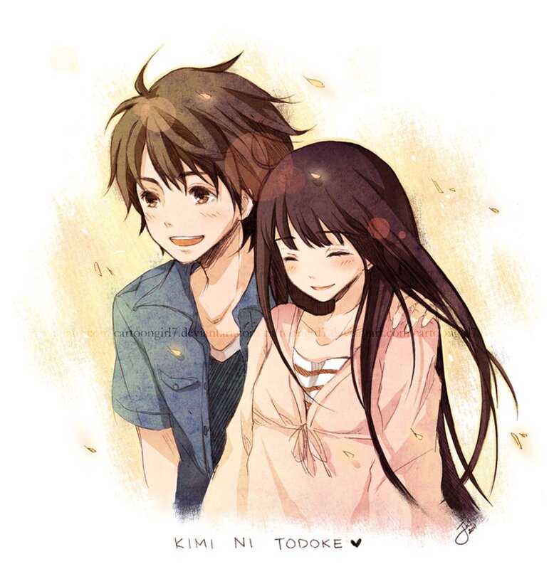 Anime Couple Hugging — Yellow, Warm