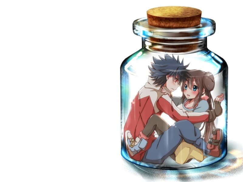 Anime Couple in a Bottle