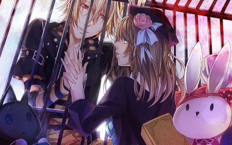 Anime couple in a cage