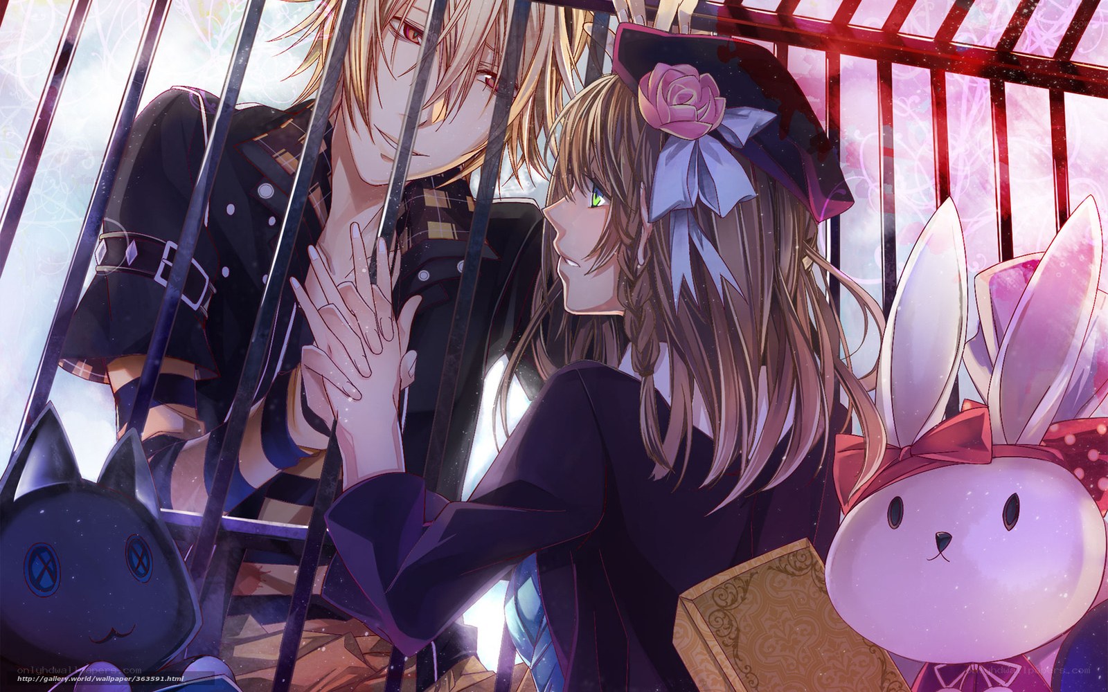 Anime couple in a cage
