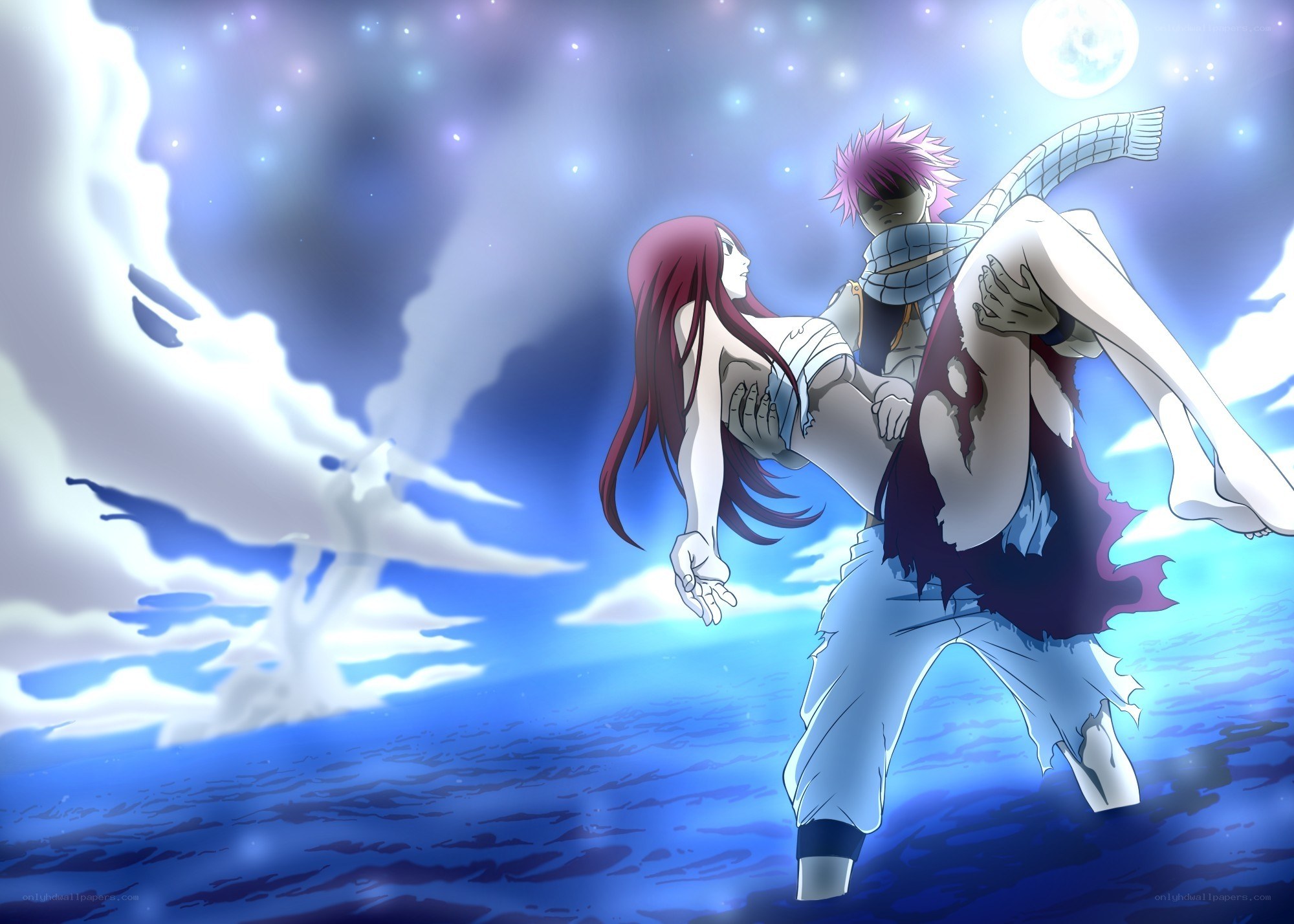 Anime couple in a dramatic scene