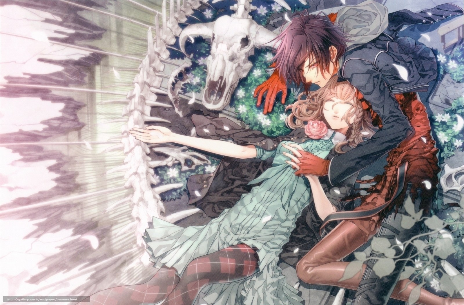 Anime couple in a dreamlike scene