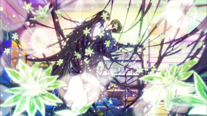 anime couple in a dreamy embrace