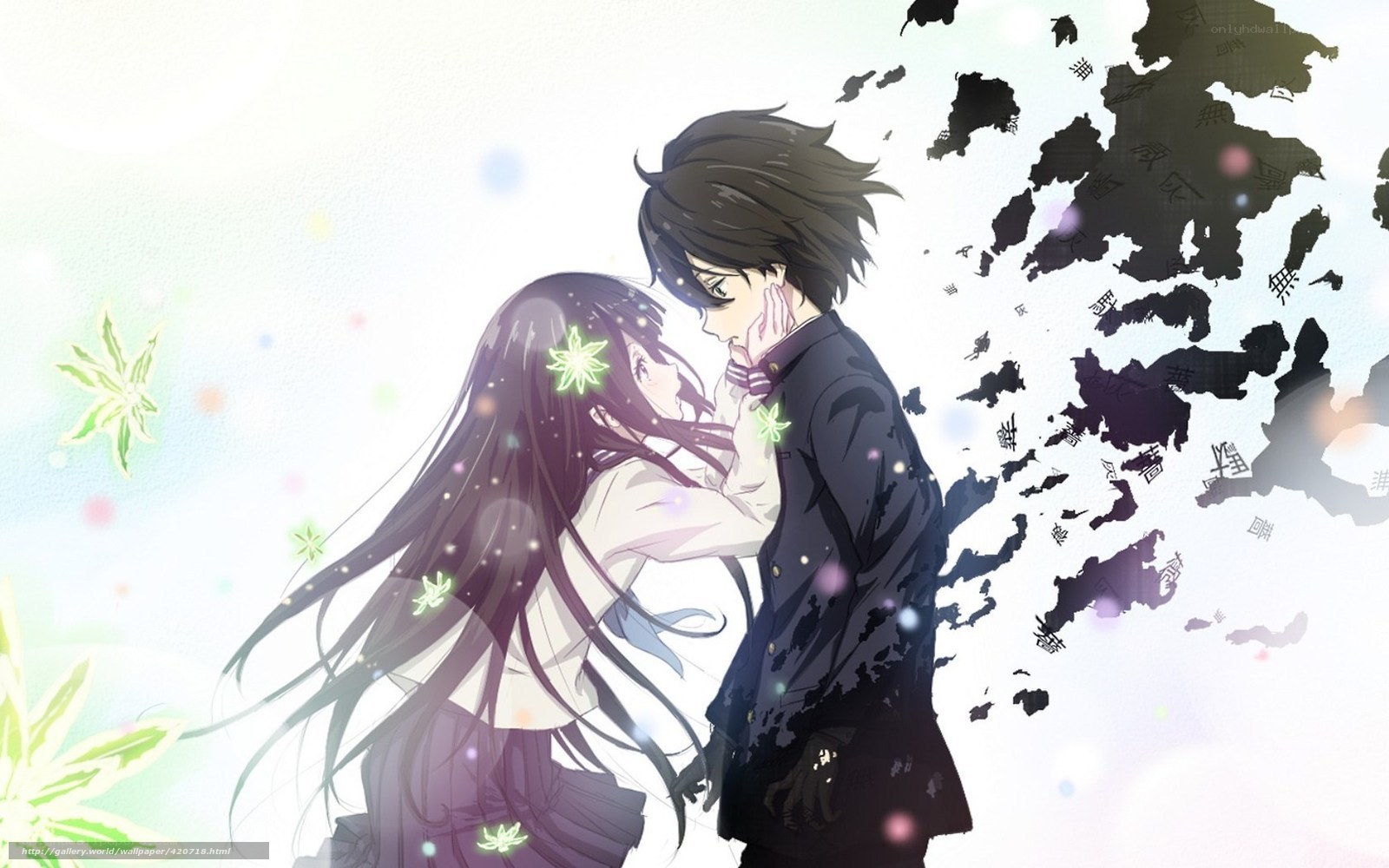 anime couple in a dreamy moment
