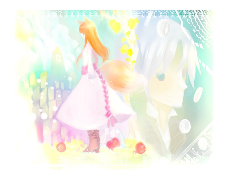 anime couple in a dreamy scene