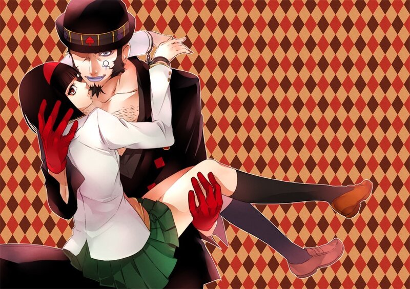 anime couple in a playful embrace