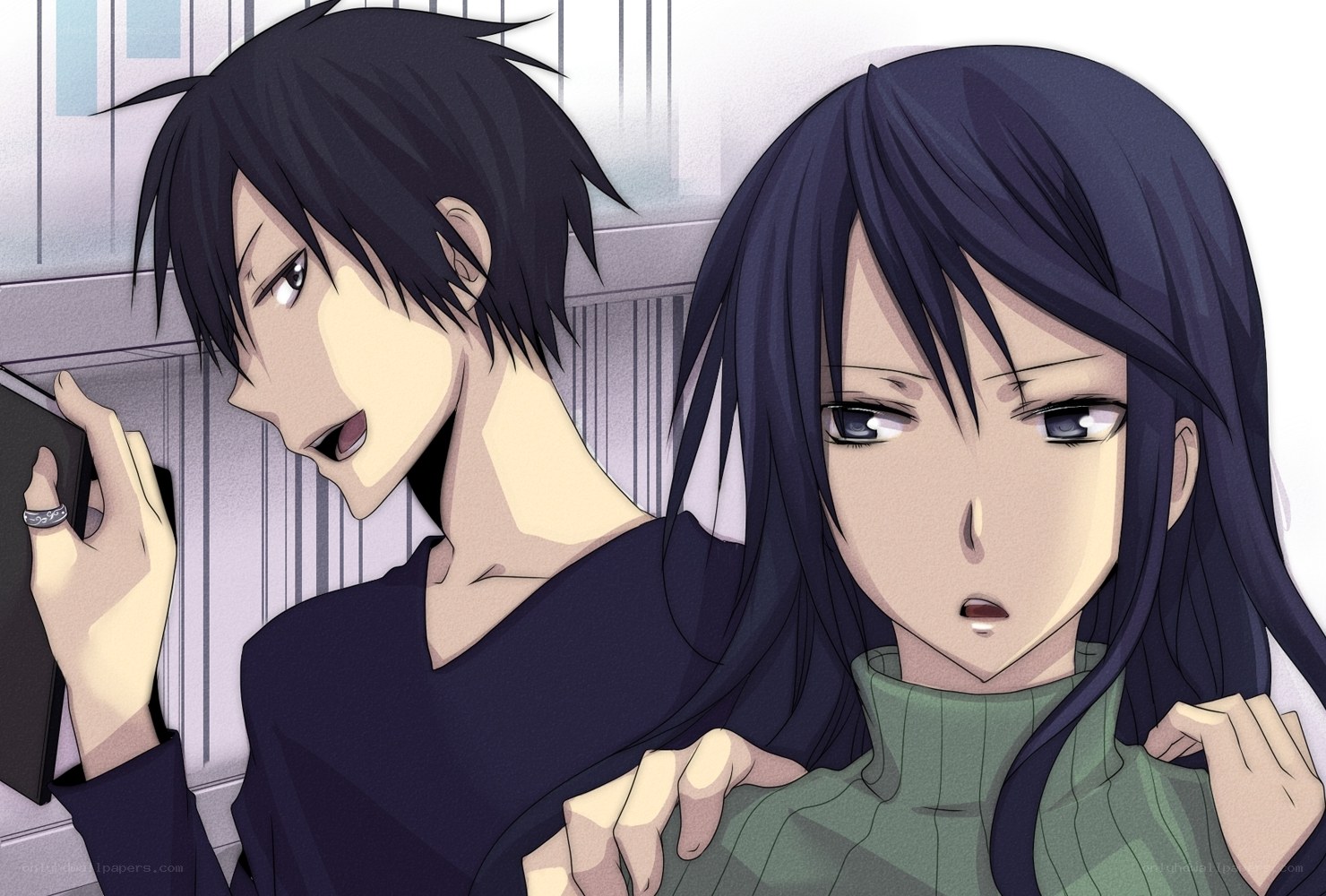 anime couple in a room