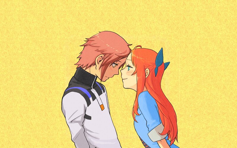 anime couple in a tender moment