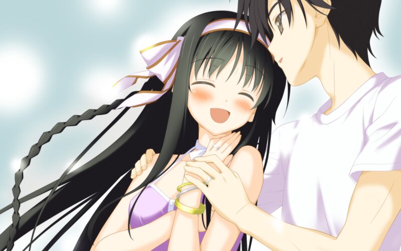 anime couple in a tender moment