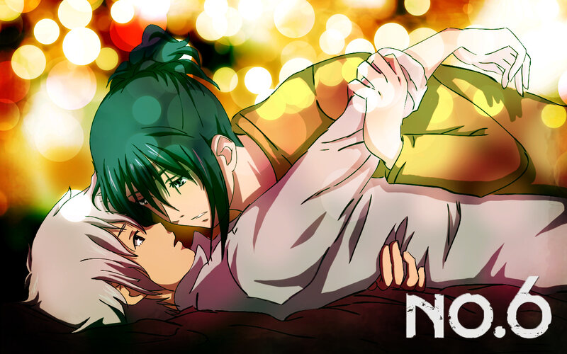 Anime couple in a tender moment