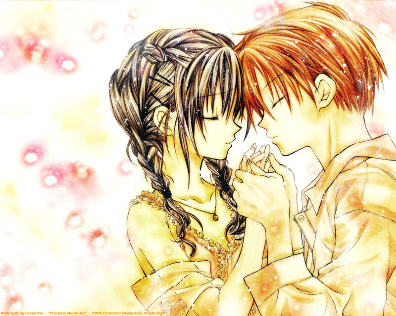 Anime couple in a tender moment