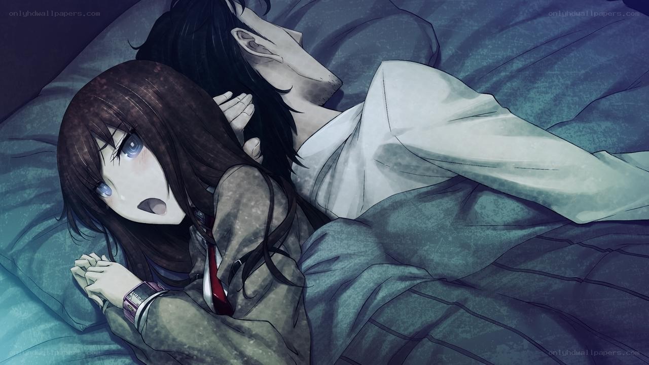 Anime couple in bed