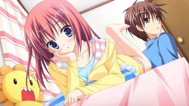 Anime couple in bed