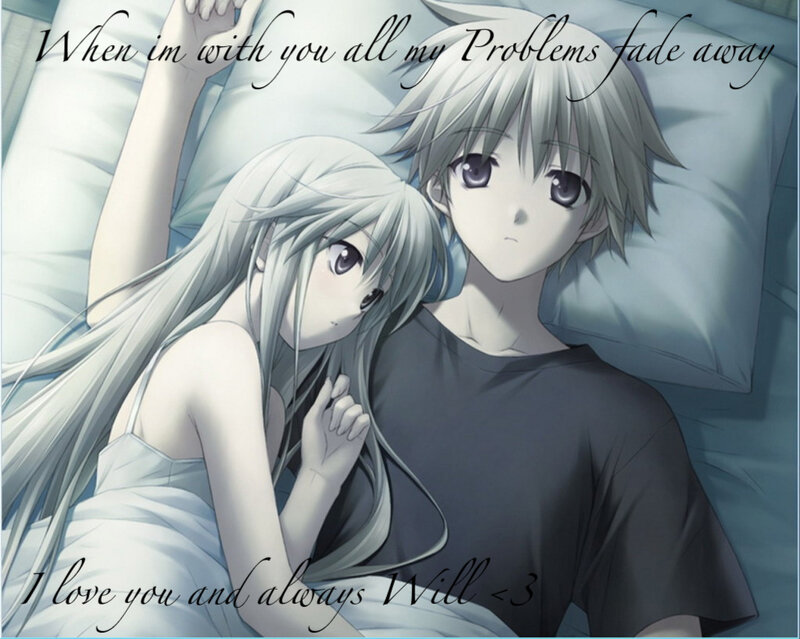 Anime Couple in Bed — Gray