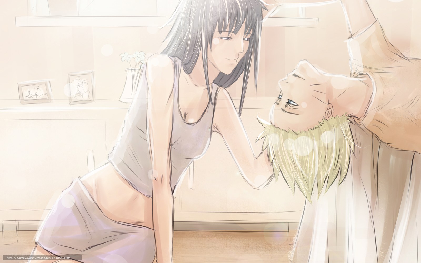 anime couple in bedroom