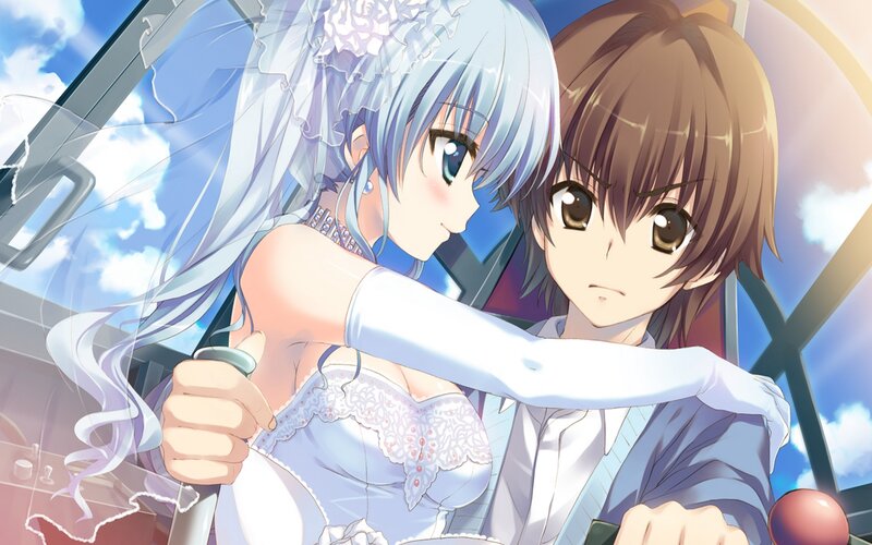 Anime Couple in Car — Blue