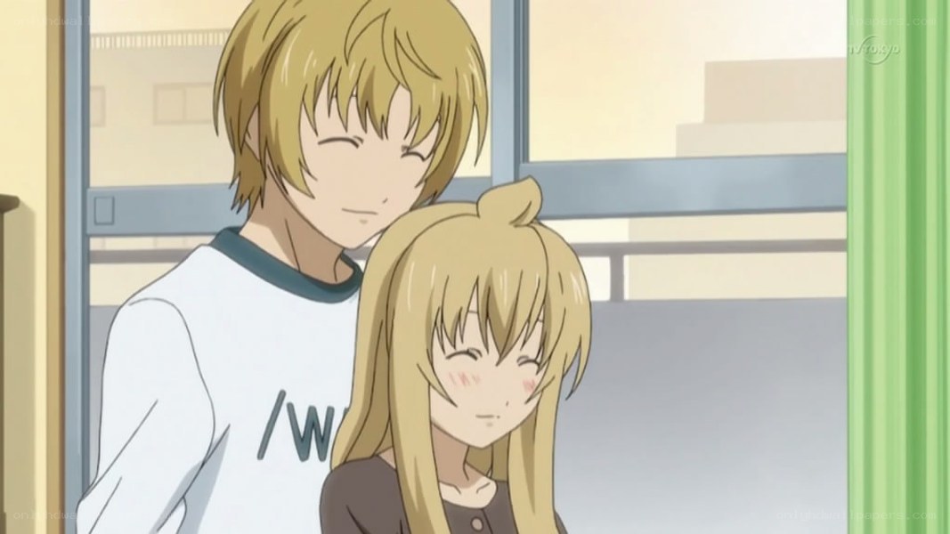 anime couple in classroom