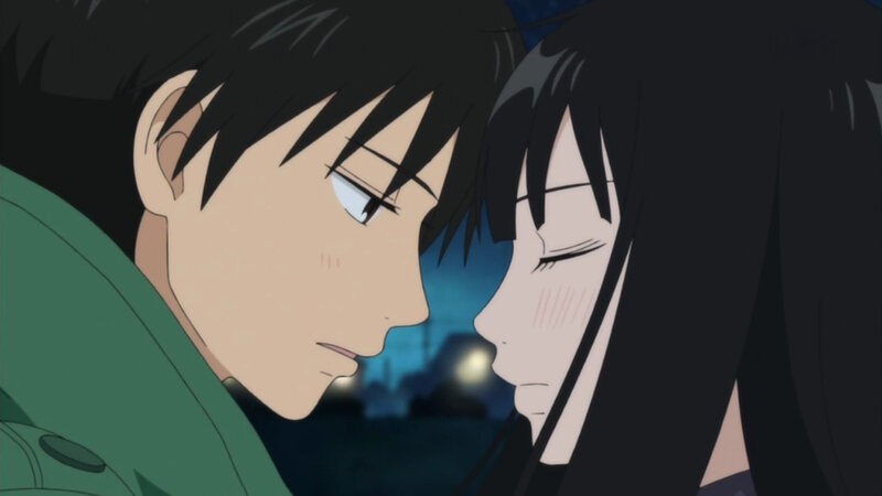 anime couple in close moment
