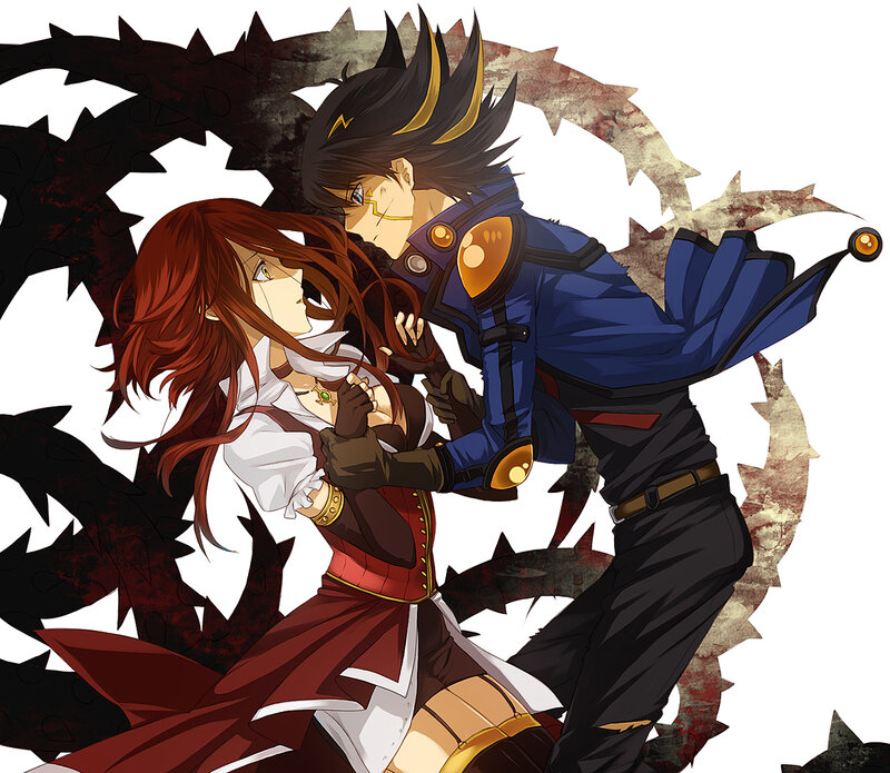 anime couple in combat