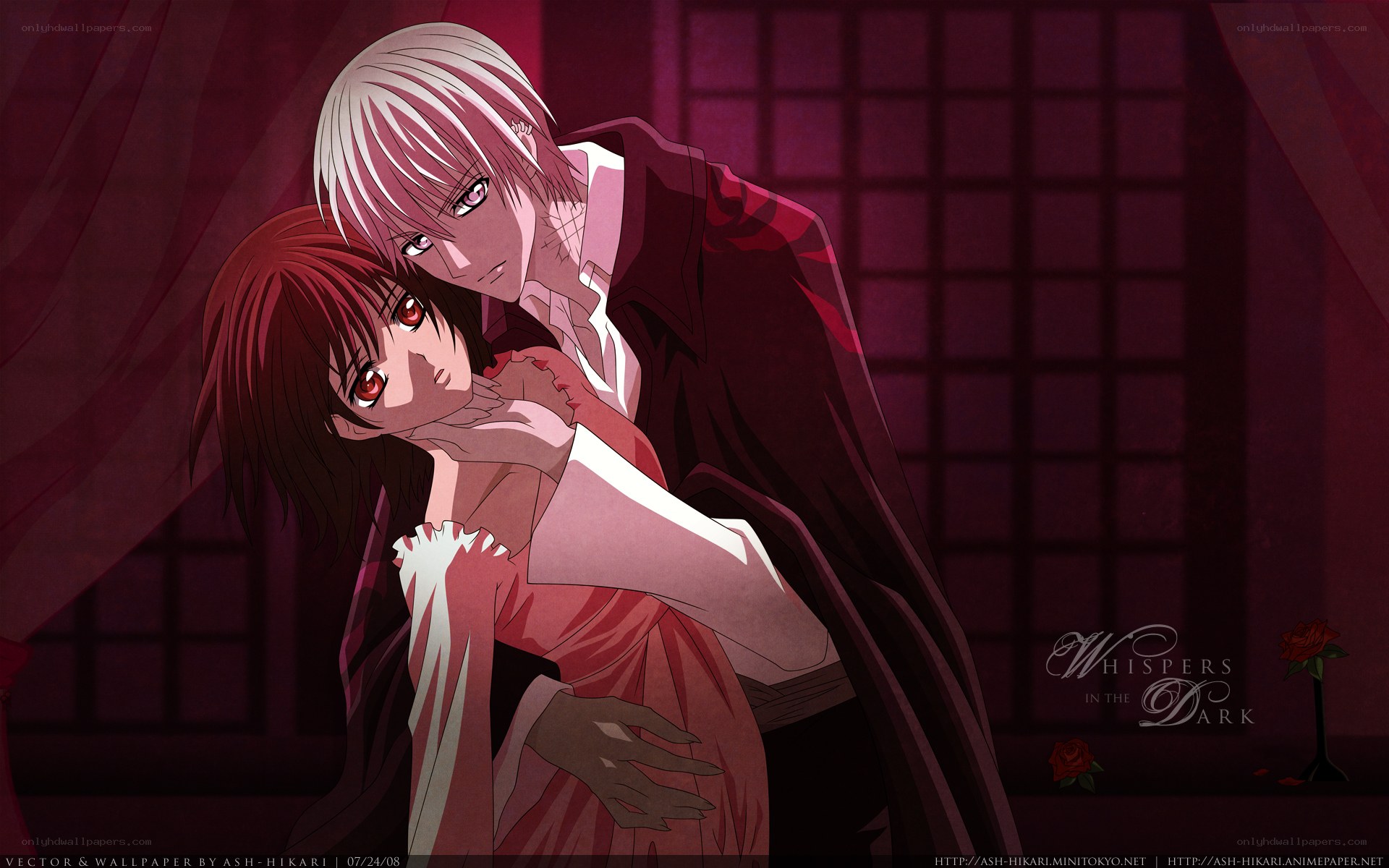 Anime couple in dark room