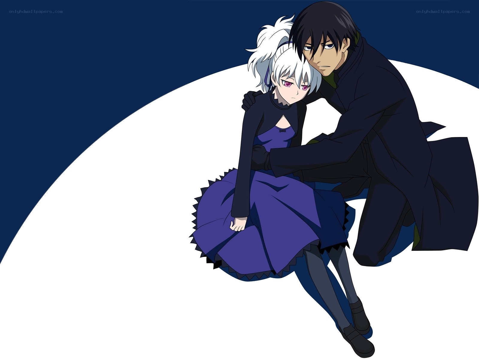 anime couple in dark setting