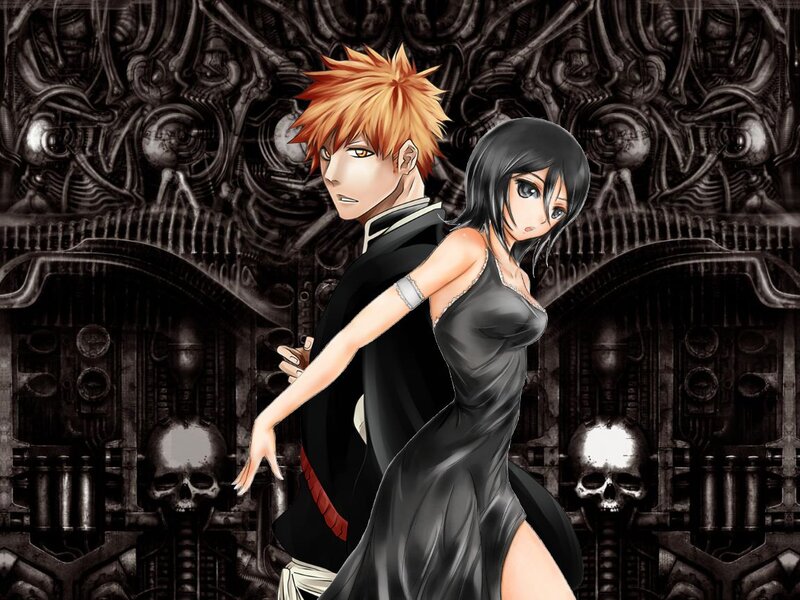 Anime Couple in Dark Setting — Black
