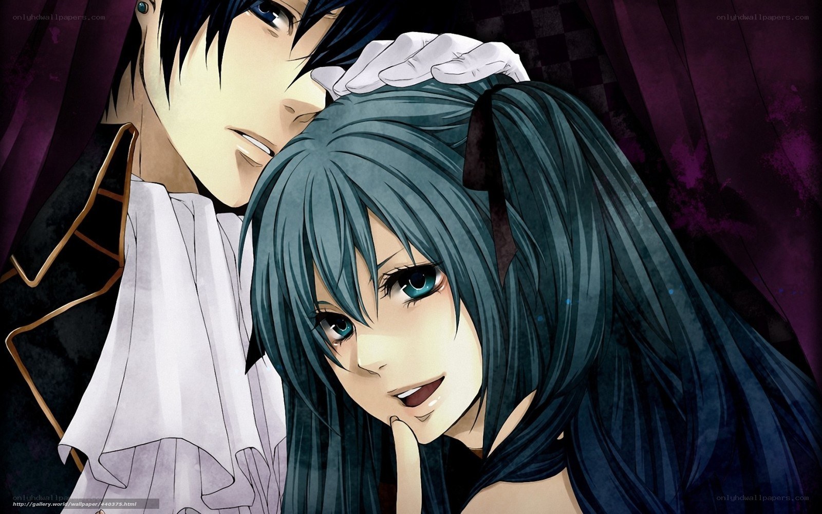 anime couple in dark setting