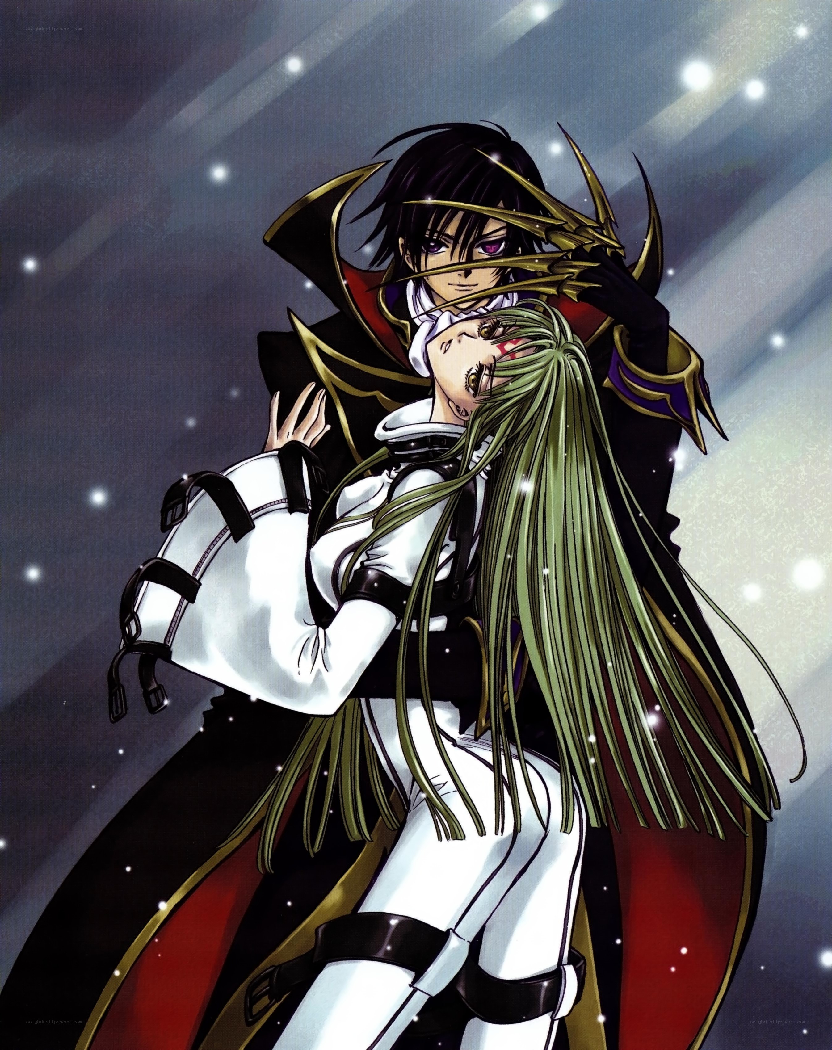 Anime couple in dramatic pose