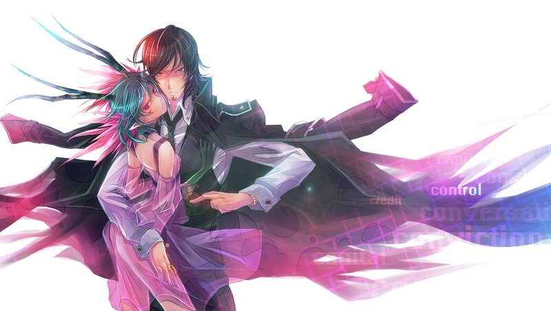 anime couple in dynamic pose