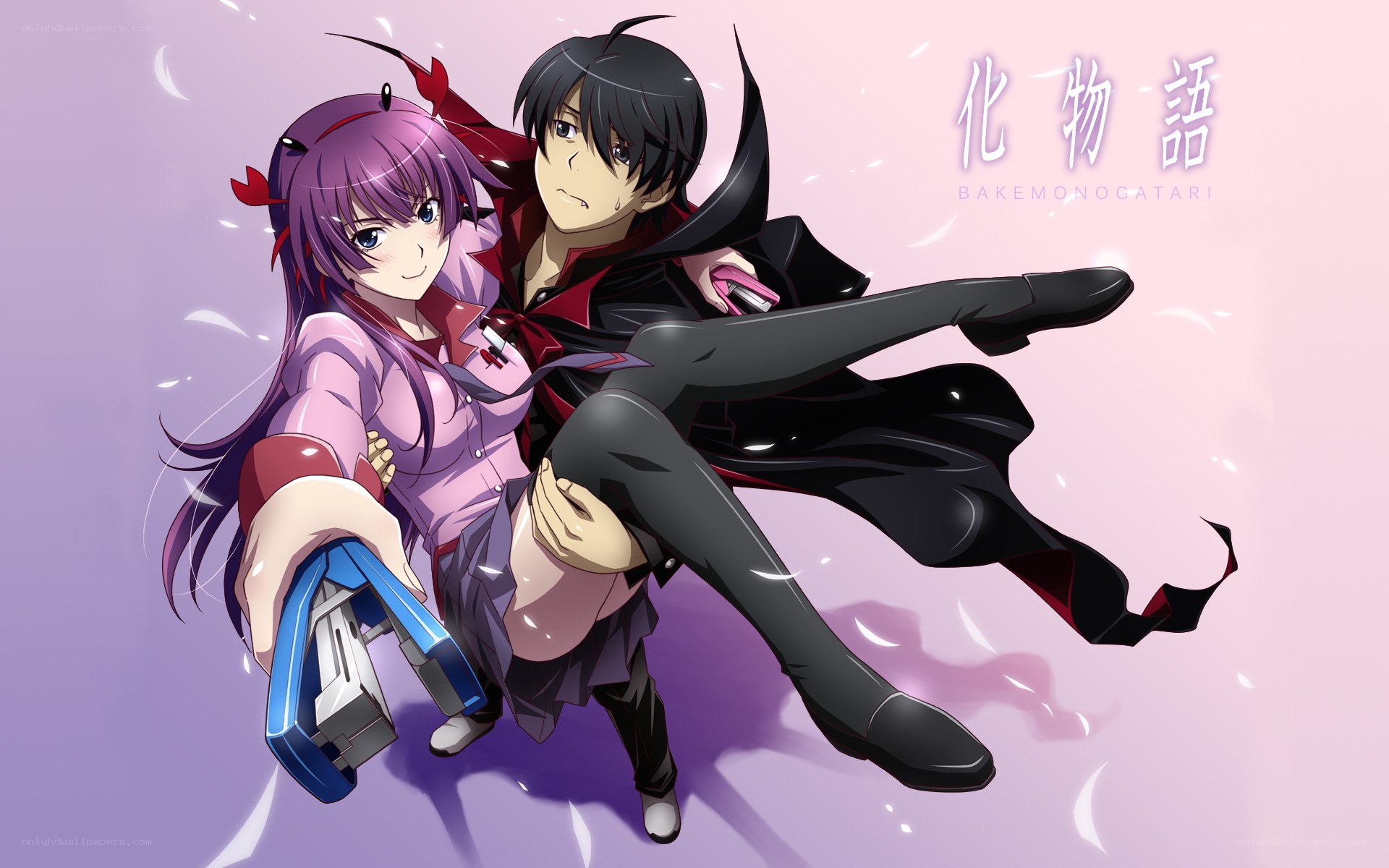 Anime couple in dynamic pose