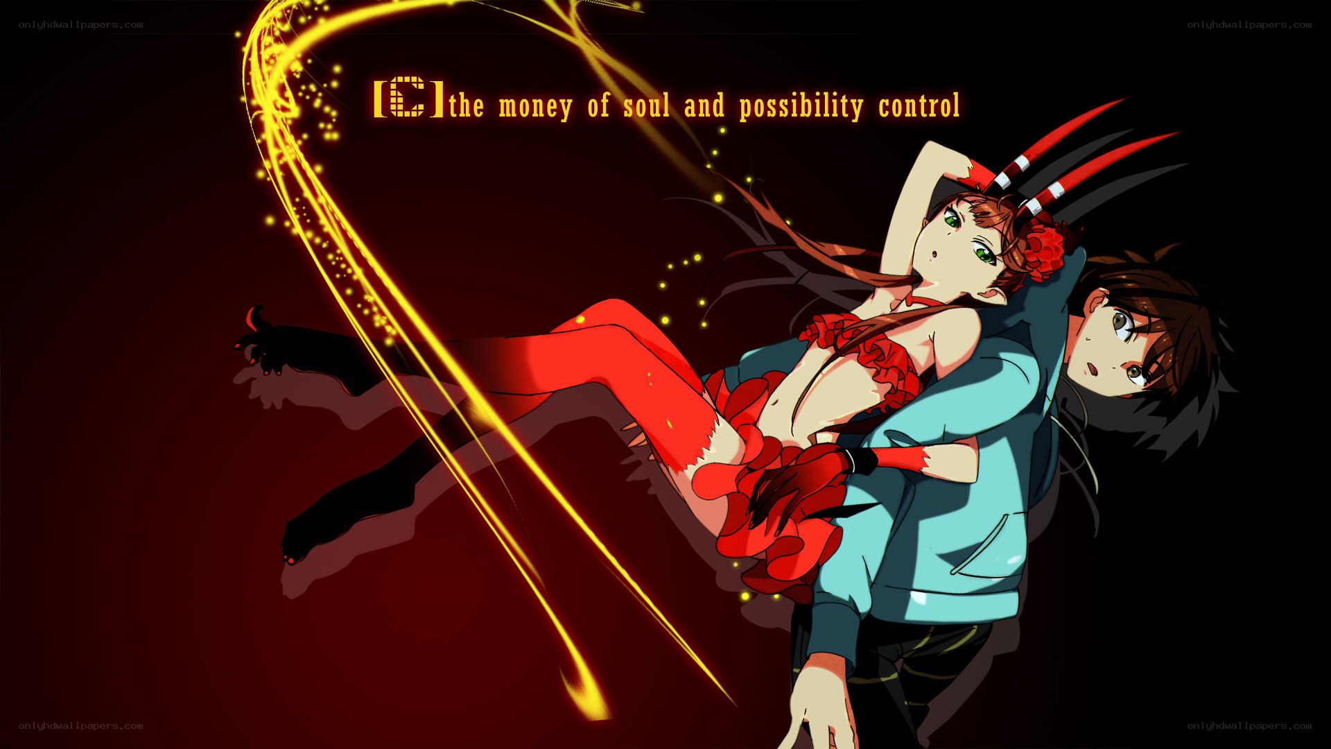 anime couple in dynamic pose