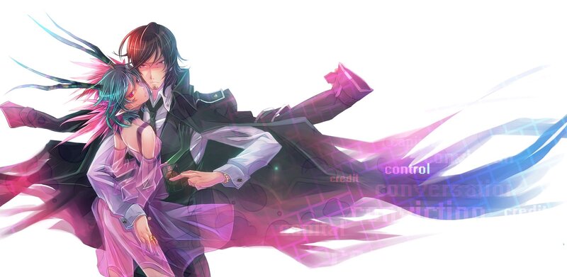anime couple in dynamic pose