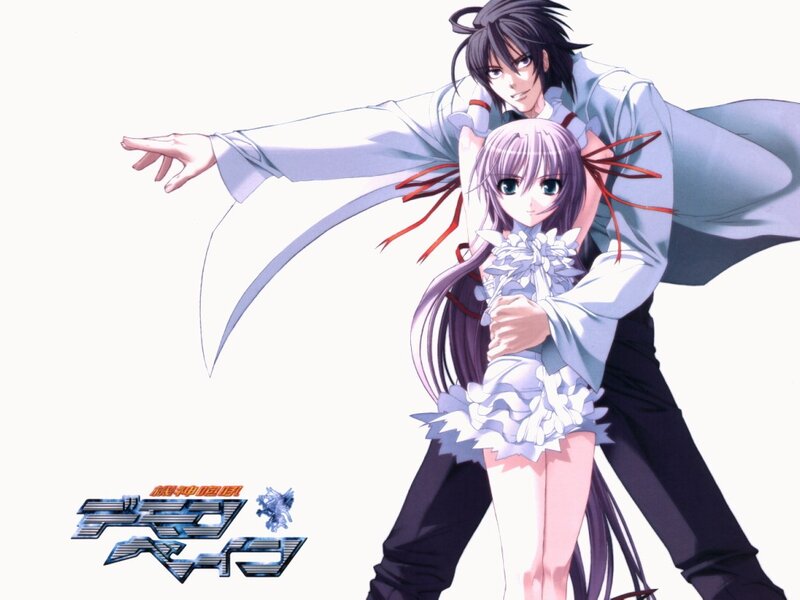 Anime couple in dynamic pose