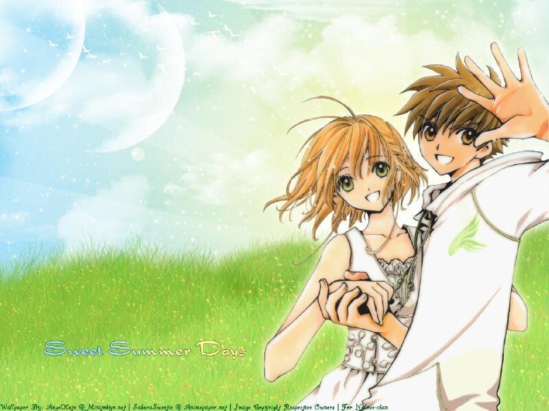 Anime Couple in Field — Green