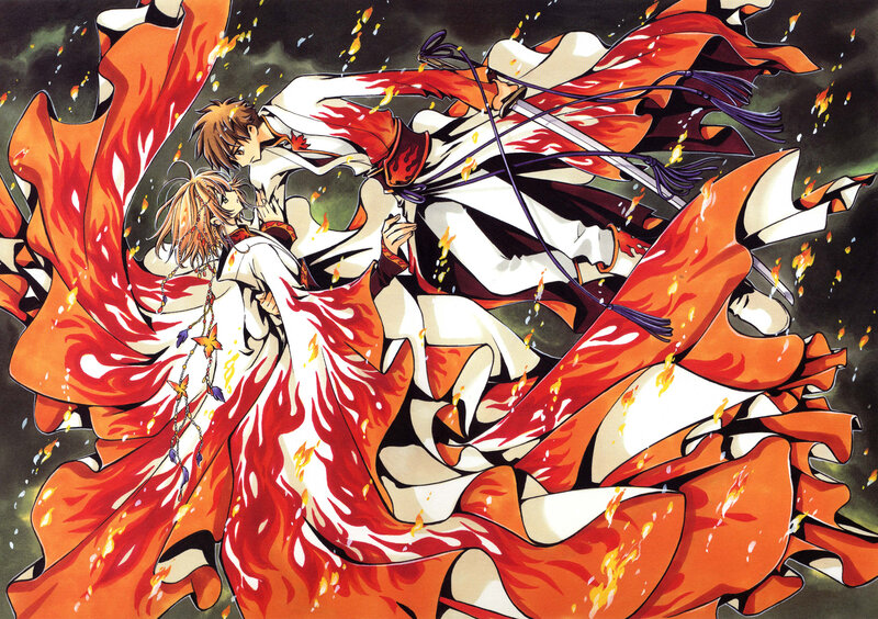 Anime couple in fiery battle