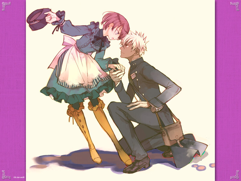 Anime couple in formal attire