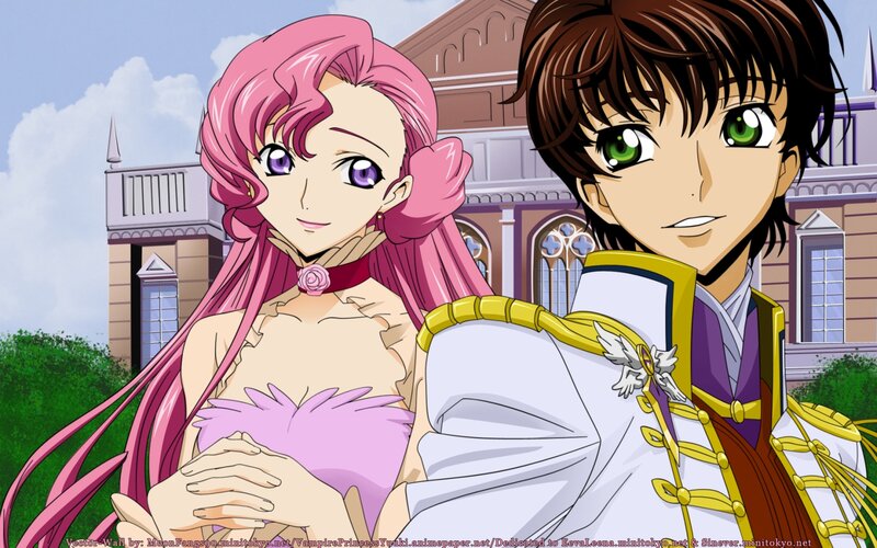 anime couple in formal wear