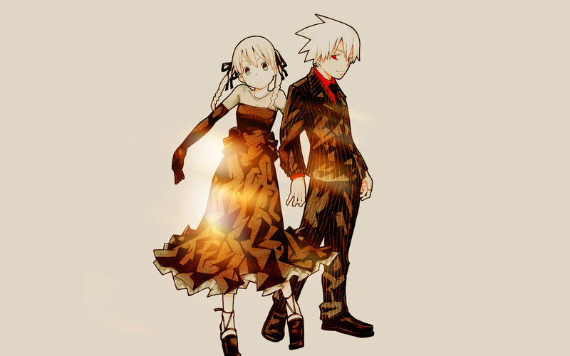 anime couple in formal wear