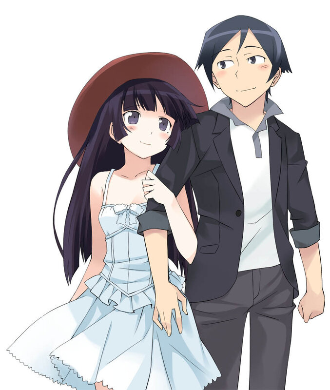 anime couple in formal wear
