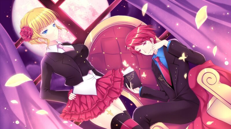 Anime couple in formal wear