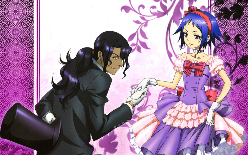 anime couple in formal wear